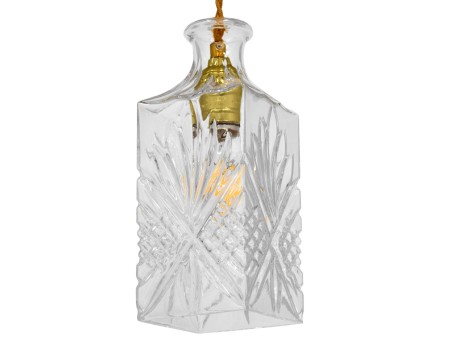 GLOBOSTAR® WHISKEY 01516 Vintage Κρεμαστό Φωτιστικό Οροφής με Ντουί 1 x E27 AC 220-240V IP20 - Διάφανο - Μ10 x Π10 x Υ24cm