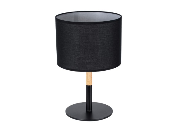 GLOBOSTAR® BRONX 01519 Μοντέρνο Επιτραπέζιο Φωτιστικό Πορτατίφ με Ντουί 1 x E27 AC 220-240V IP20 - Μαύρο & Μπεζ - Μ25 x Π25 x Υ40cm