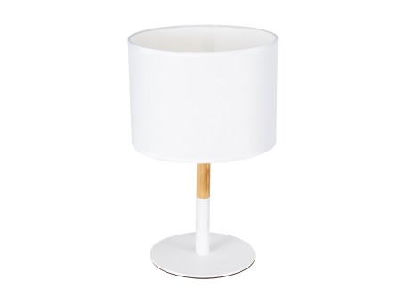 GLOBOSTAR® BRONX 01520 Μοντέρνο Επιτραπέζιο Φωτιστικό Πορτατίφ με Ντουί 1 x E27 AC 220-240V IP20 - Λευκό & Μπεζ - Μ25 x Π25 x Υ40cm