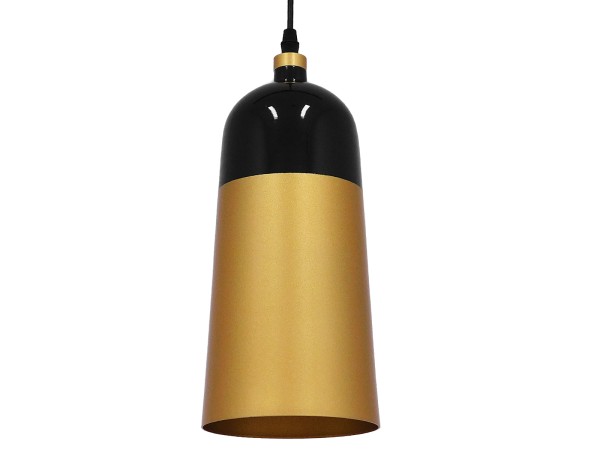 GLOBOSTAR® PALAZZO 01523 Μοντέρνο Κρεμαστό Φωτιστικό Οροφής με Ντουί 1 x E27 AC 220-240V IP20 - Μαύρο & Χρυσό - Μ14 x Π14 x Υ34cm