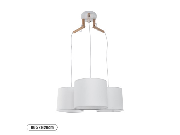 GLOBOSTAR® RAMSON 01526 Μοντέρνο Κρεμαστό Φωτιστικό Οροφής με Ντουί 3 x E27 AC 220-240V IP20 - Λευκό & Μπεζ - Μ65 x Π65 x Υ20cm GLOBOSTAR® RAMSON 01526 Μοντέρνο Κρεμαστό Φωτιστικό Οροφής με Ντουί 3 x E27 AC 220-240V IP20 - Λευκό & Μπεζ - Μ65 x Π65 x Υ20cm