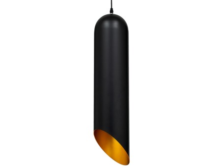 GLOBOSTAR® CARSON 01529 Μοντέρνο Κρεμαστό Φωτιστικό Οροφής με Ντουί 1 x E27 AC 220-240V IP20 - Μαύρο & Χρυσό - Μ15 x Π15 x Υ68cm