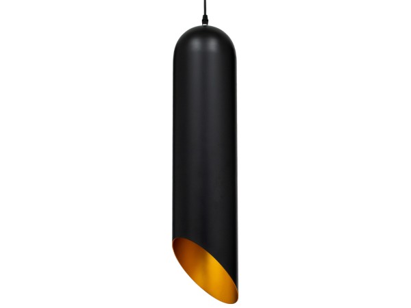 GLOBOSTAR® CARSON 01529 Μοντέρνο Κρεμαστό Φωτιστικό Οροφής με Ντουί 1 x E27 AC 220-240V IP20 - Μαύρο & Χρυσό - Μ15 x Π15 x Υ68cm