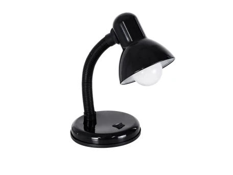 GLOBOSTAR® STUDENT 01530 Μοντέρνο Επιτραπέζιο Φωτιστικό Πορτατίφ με Ντουί 1 x E27 AC 220-240V IP20 - Μαύρο - Μ12 x Π12 x Υ32cm