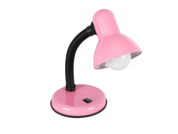 GLOBOSTAR® STUDENT 01534 Μοντέρνο Επιτραπέζιο Φωτιστικό Πορτατίφ με Ντουί 1 x E27 AC 220-240V IP20 - Ροζ & Μαύρο - Μ12 x Π12 x Υ32cm