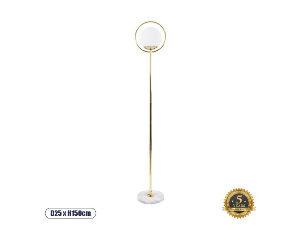 GLOBOSTAR® VERSAILLES 01541 Μοντέρνο Επιδαπέδιο Φωτιστικό με Ντουί 1 x E27 AC 220-240V IP20 - Χρυσό & Λευκό - Μ25 x Π25 x Υ150cm GLOBOSTAR® VERSAILLES 01541 Μοντέρνο Επιδαπέδιο Φωτιστικό με Ντουί 1 x E27 AC 220-240V IP20 - Χρυσό & Λευκό - Μ25 x Π25 x Υ150cm