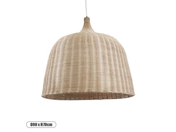 GLOBOSTAR® BAHAMAS 01570 Boho Κρεμαστό Φωτιστικό Οροφής με Ντουί 1 x E27 AC 220-240V IP20 - Μπεζ - Μ90 x Π90 x Y70cm