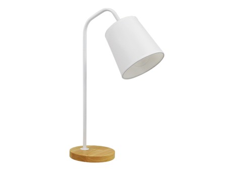 GLOBOSTAR® RIBBON 01574 Μοντέρνο Επιτραπέζιο Φωτιστικό Πορτατίφ με Ντουί 1 x E27 AC 220-240V IP20 - Λευκό & Μπεζ - Μ15 x Π30 x Υ49cm