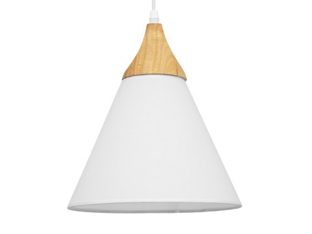 GLOBOSTAR® SHADE TEXTILE 01577 Μοντέρνο Κρεμαστό Φωτιστικό Οροφής με Ντουί 1 x E27 AC 220-240V IP20 - Λευκό & Μπεζ - Μ25 x Π25 x Υ30cm