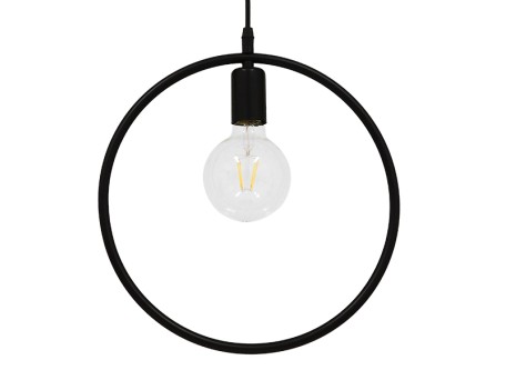 GLOBOSTAR® OMICRON 01578 Μοντέρνο Κρεμαστό Φωτιστικό Οροφής με Ντουί 1 x E27 AC 220-240V IP20 - Μαύρο - Μ33 x Π4 x Υ33cm