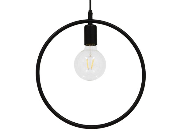 GLOBOSTAR® OMICRON 01578 Μοντέρνο Κρεμαστό Φωτιστικό Οροφής με Ντουί 1 x E27 AC 220-240V IP20 - Μαύρο - Μ33 x Π4 x Υ33cm