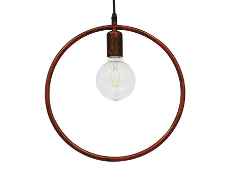 GLOBOSTAR® OMICRON 01579 Μοντέρνο Κρεμαστό Φωτιστικό Οροφής με Ντουί 1 x E27 AC 220-240V IP20 - Χάλκινο - Μ33 x Π4 x Υ33cm