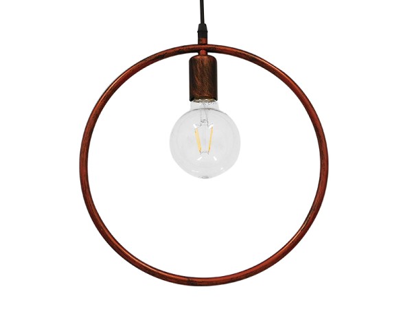 GLOBOSTAR® OMICRON 01579 Μοντέρνο Κρεμαστό Φωτιστικό Οροφής με Ντουί 1 x E27 AC 220-240V IP20 - Χάλκινο - Μ33 x Π4 x Υ33cm