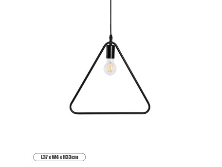 GLOBOSTAR® DELTA 01580 Μοντέρνο Κρεμαστό Φωτιστικό Οροφής με Ντουί 1 x E27 AC 220-240V IP20 - Μαύρο - Μ37 x Π4 x Υ33cm