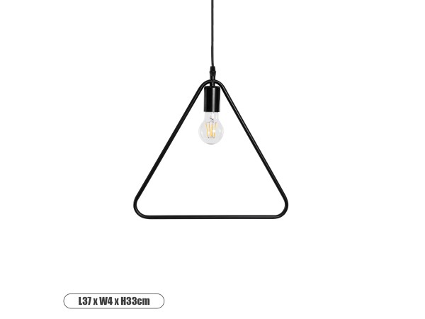 GLOBOSTAR® DELTA 01580 Μοντέρνο Κρεμαστό Φωτιστικό Οροφής με Ντουί 1 x E27 AC 220-240V IP20 - Μαύρο - Μ37 x Π4 x Υ33cm GLOBOSTAR® DELTA 01580 Μοντέρνο Κρεμαστό Φωτιστικό Οροφής με Ντουί 1 x E27 AC 220-240V IP20 - Μαύρο - Μ37 x Π4 x Υ33cm