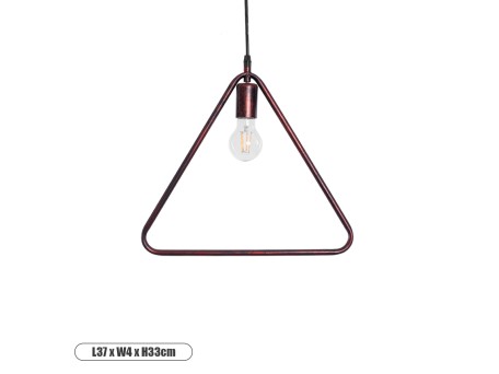 GLOBOSTAR® DELTA 01581 Μοντέρνο Κρεμαστό Φωτιστικό Οροφής με Ντουί 1 x E27 AC 220-240V IP20 - Χάλκινο - Μ37 x Π4 x Υ33cm