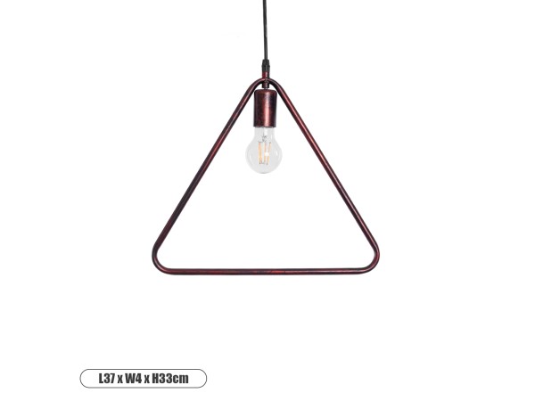 GLOBOSTAR® DELTA 01581 Μοντέρνο Κρεμαστό Φωτιστικό Οροφής με Ντουί 1 x E27 AC 220-240V IP20 - Χάλκινο - Μ37 x Π4 x Υ33cm