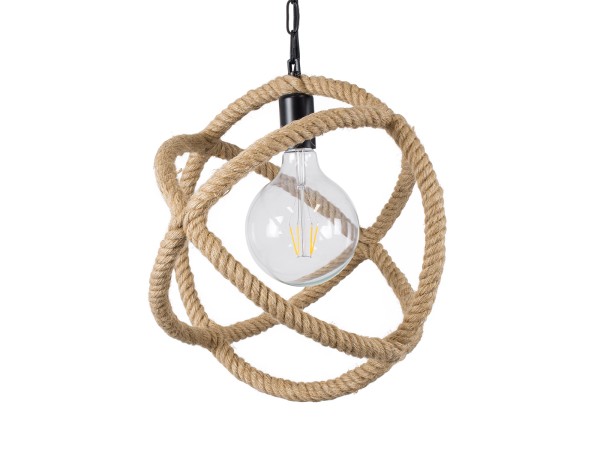 GLOBOSTAR® BALANCE 01596 Vintage Κρεμαστό Φωτιστικό Οροφής με Ντουί 1 x E27 AC 220-240V IP20 - Μαύρο & Μπεζ - Μ35 x Π35 x Υ36cm