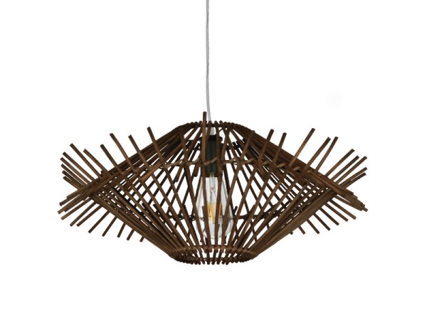 GLOBOSTAR® SASSO 01602 Boho Κρεμαστό Φωτιστικό Οροφής με Ντουί 1 x E27 AC 220-240V IP20 - Καφέ - Μ50 x Π50 x Y23cm
