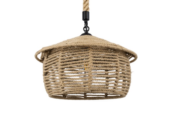 GLOBOSTAR® SPIRIT 01607 Boho Κρεμαστό Φωτιστικό Οροφής με Ντουί 1 x E27 AC 220-240V IP20 - Μπεζ - Μ35 x Π35 x Y30cm