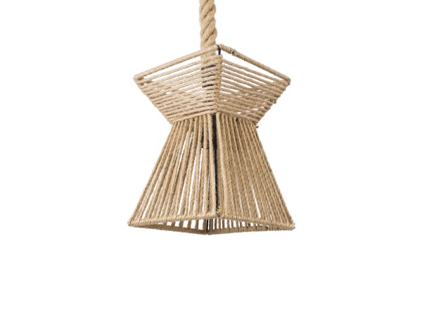 GLOBOSTAR® ROUGE 01611 Boho Κρεμαστό Φωτιστικό Οροφής με Ντουί 1 x E27 AC 220-240V IP20 - Μπεζ - Μ21 x Π21 x Y27cm