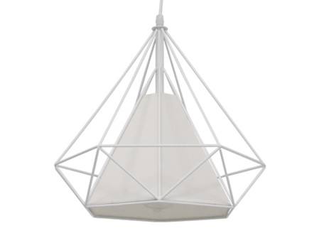 GLOBOSTAR® KAIRI 01619 Μοντέρνο Κρεμαστό Φωτιστικό Οροφής με Ντουί 1 x E27 AC 220-240V IP20 - Λευκό - Μ38 x Π38 x Υ39cm