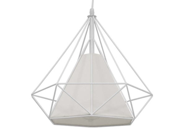 GLOBOSTAR® KAIRI 01619 Μοντέρνο Κρεμαστό Φωτιστικό Οροφής με Ντουί 1 x E27 AC 220-240V IP20 - Λευκό - Μ38 x Π38 x Υ39cm