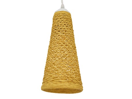 GLOBOSTAR® INCASS 01625 Vintage Κρεμαστό Φωτιστικό Οροφής με Ντουί 1 x E27 AC 220-240V IP20 - Μπεζ - Μ15 x Π15 x Y30.5cm