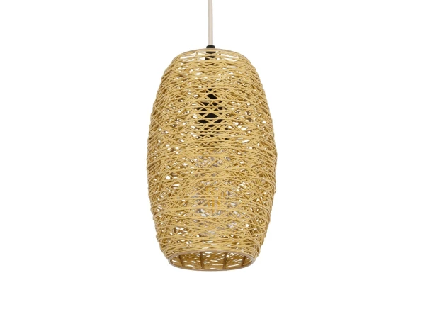 GLOBOSTAR® INCASS 01631 Vintage Κρεμαστό Φωτιστικό Οροφής με Ντουί 1 x E27 AC 220-240V IP20 - Μπεζ - Μ15 x Π15 x Υ25cm