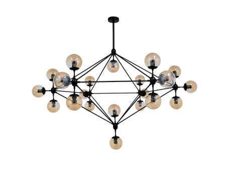 GLOBOSTAR® SENTINEL 01638 Μοντέρνο Φωτιστικό Οροφής με Ντουί 21 x E27 AC 220-240V IP20 - Μαύρο & Μελί - Μ170 x Π170 x Υ136cm