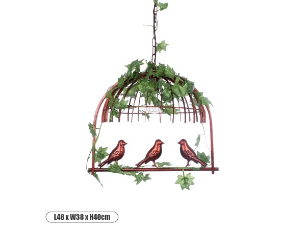 GLOBOSTAR® NEST 01642 Vintage Κρεμαστό Φωτιστικό Οροφής με Ντουί 1 x E27 AC 220-240V IP20 - Χάλκινο & Πράσινο - Μ48 x Π38 x Y40cm