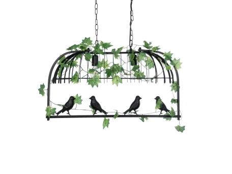 GLOBOSTAR® NEST 01643 Vintage Κρεμαστό Φωτιστικό Οροφής με Ντουί 2 x E27 AC 220-240V IP20 - Μαύρο & Πράσινο - Μ76 x Π36 x Y37cm