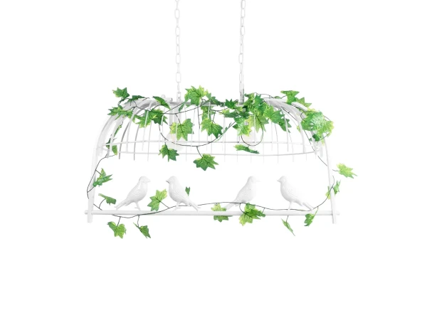 GLOBOSTAR® NEST 01644 Vintage Κρεμαστό Φωτιστικό Οροφής με Ντουί 2 x E27 AC 220-240V IP20 - Λευκό & Πράσινο - Μ73.6 x Π37.5 x Y38cm GLOBOSTAR® NEST 01644 Vintage Κρεμαστό Φωτιστικό Οροφής με Ντουί 2 x E27 AC 220-240V IP20 - Λευκό & Πράσινο - Μ73.6 x Π37.5 x Y38cm