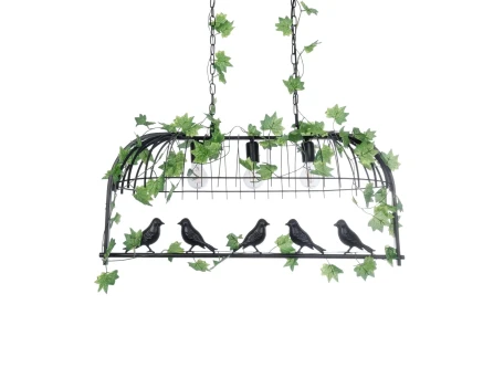 GLOBOSTAR® NEST 01646 Vintage Κρεμαστό Φωτιστικό Οροφής με Ντουί 3 x E27 AC 220-240V IP20 - Μαύρο & Πράσινο - Μ86 x Π38 x Y37cm