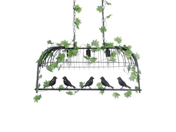 GLOBOSTAR® NEST 01646 Vintage Κρεμαστό Φωτιστικό Οροφής με Ντουί 3 x E27 AC 220-240V IP20 - Μαύρο & Πράσινο - Μ86 x Π38 x Y37cm