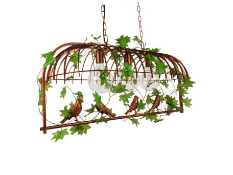 GLOBOSTAR® NEST 01648 Vintage Κρεμαστό Φωτιστικό Οροφής με Ντουί 3 x E27 AC 220-240V IP20 - Χάλκινο & Πράσινο - Μ85.5 x Π37.5 x Y38cm