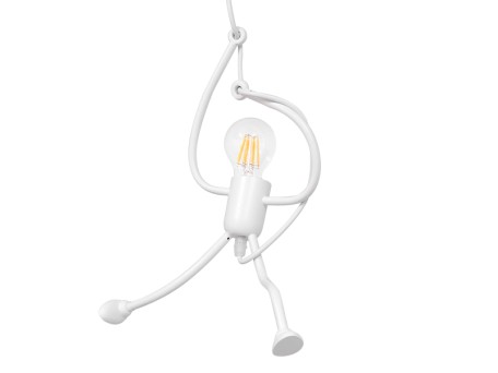 GLOBOSTAR® LITTLE MAN 01651 Μοντέρνο Κρεμαστό Φωτιστικό Οροφής με Ντουί 1 x E27 AC 220-240V IP20 - Λευκό - Μ20 x Π20 x Υ40cm
