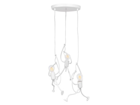 GLOBOSTAR® LITTLE MAN 01654 Μοντέρνο Κρεμαστό Φωτιστικό Οροφής με Ντουί 3 x E27 AC 220-240V IP20 - Λευκό - Μ45 x Π45 x Υ40cm