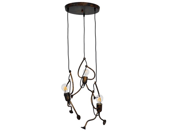GLOBOSTAR® LITTLE MAN 01656 Μοντέρνο Κρεμαστό Φωτιστικό Οροφής με Ντουί 3 x E27 AC 220-240V IP20 - Χάλκινο - Μ45 x Π45 x Υ40cm GLOBOSTAR® LITTLE MAN 01656 Μοντέρνο Κρεμαστό Φωτιστικό Οροφής με Ντουί 3 x E27 AC 220-240V IP20 - Χάλκινο - Μ45 x Π45 x Υ40cm