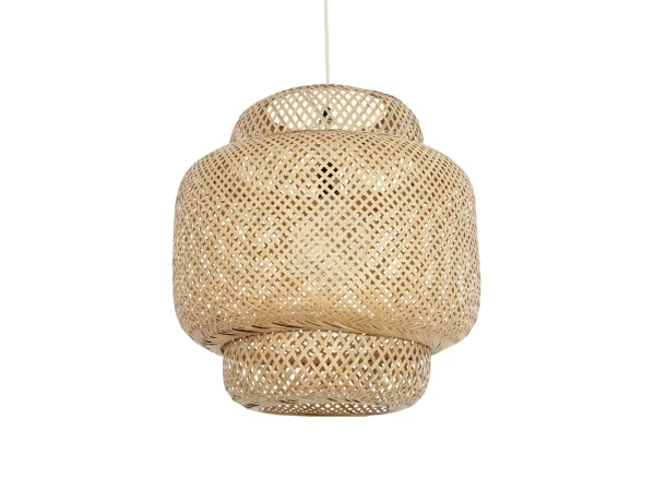 GLOBOSTAR® MALDIVES 01657 Boho Κρεμαστό Φωτιστικό Οροφής με Ντουί 1 x E27 AC 220-240V IP20 - Μπεζ - Μ50 x Π50 x Υ50m