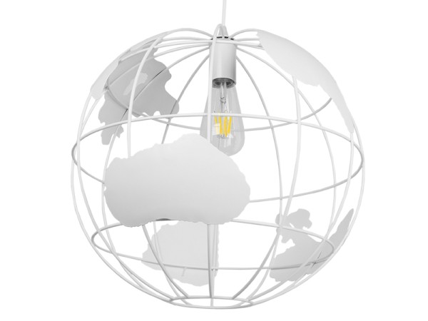 GLOBOSTAR® EARTH 01664 Vintage Κρεμαστό Φωτιστικό Οροφής με Ντουί 1 x E27 AC 220-240V IP20 - Λευκό - Μ40 x Π40 x Y40cm