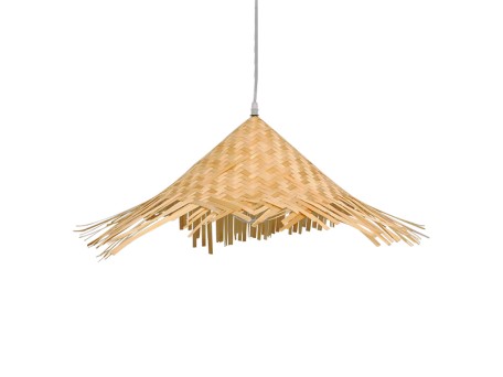 GLOBOSTAR® RICEHAT 01666 Boho Κρεμαστό Φωτιστικό Οροφής με Ντουί 1 x E27 AC 220-240V IP20 - Μπεζ - Μ70 x Π70 x Y25cm