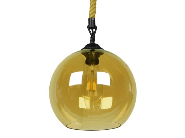 GLOBOSTAR® LENHAM 01668 Μοντέρνο Κρεμαστό Φωτιστικό Οροφής με Ντουί 1 x E27 AC 220-240V IP20 - Μπεζ & Μελί - Μ25 x Π25 x Y25cm