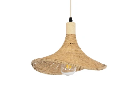 GLOBOSTAR® CUBA 01715 Boho Κρεμαστό Φωτιστικό Οροφής με Ντουί 1 x E27 AC 220-240V IP20 - Μπεζ - Μ33 x Π33 x Υ25cm