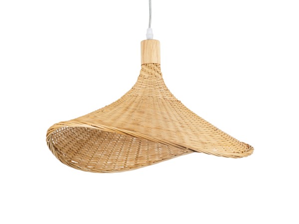 GLOBOSTAR® CUBA 01717 Boho Κρεμαστό Φωτιστικό Οροφής με Ντουί 1 x E27 AC 220-240V IP20 - Μπεζ - Μ43 x Π43 x Υ30cm