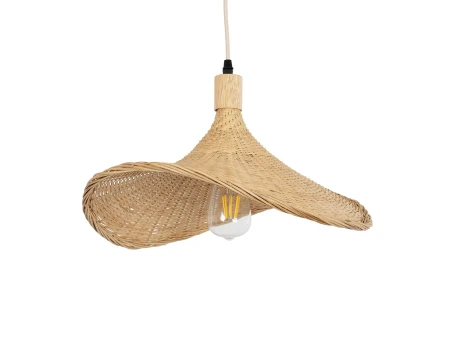 GLOBOSTAR® CUBA 01717 Boho Κρεμαστό Φωτιστικό Οροφής με Ντουί 1 x E27 AC 220-240V IP20 - Μπεζ - Μ43 x Π43 x Υ30cm