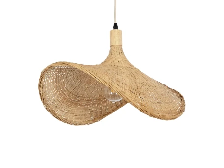 GLOBOSTAR® CUBA 01719 Boho Κρεμαστό Φωτιστικό Οροφής με Ντουί 1 x E27 AC 220-240V IP20 - Μπεζ - Μ53 x Π53 x Υ30cm