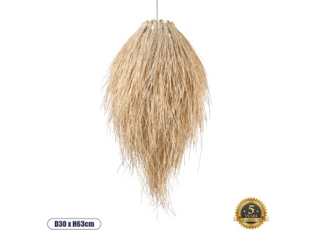 GLOBOSTAR® ARCHIPELAGO 01747 Boho Κρεμαστό Φωτιστικό Οροφής με Ντουί 1 x E27 AC 220-240V IP20 - Μπεζ - Μ30 x Π30 x Υ63cm