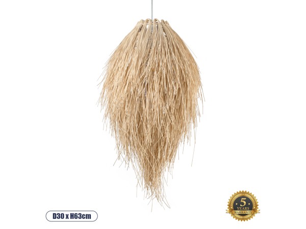 GLOBOSTAR® ARCHIPELAGO 01747 Boho Κρεμαστό Φωτιστικό Οροφής με Ντουί 1 x E27 AC 220-240V IP20 - Μπεζ - Μ30 x Π30 x Υ63cm