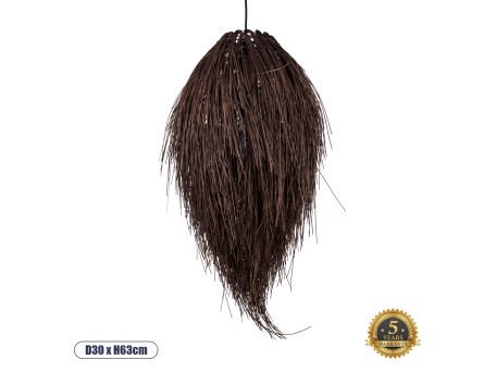 GLOBOSTAR® ARCHIPELAGO 01748 Boho Κρεμαστό Φωτιστικό Οροφής με Ντουί 1 x E27 AC 220-240V IP20 - Καφέ - Μ30 x Π30 x Υ63cm